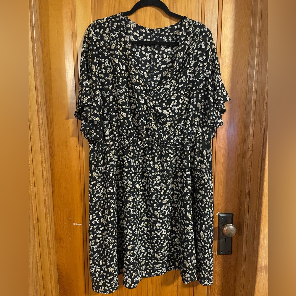 Floral Black and Yellow Dress